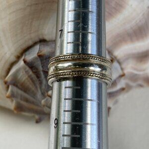 M5 sterling silver cigar band type ring with braided edges